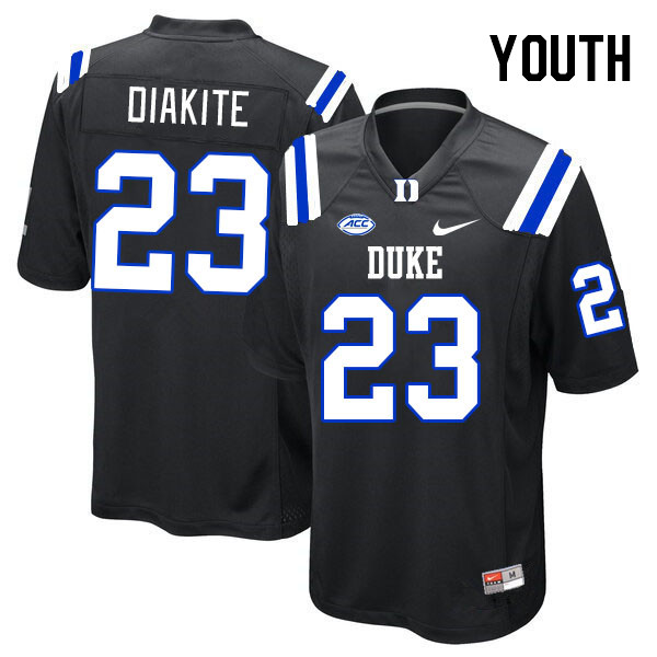 Youth #23 Diassa Diakite Duke Blue Devils College Football Jerseys Stitched-Black